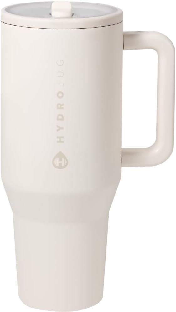 HydroJug Traveler - 40 oz Water Bottle with Handle & Flip Straw - Fits in Cup Holder